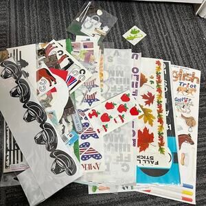 Large scrapbook lot: stickers, borders, 3D embellishment. Horse/western theme